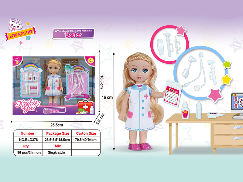 6 Inch Solid Girl Doll Doctor Theme