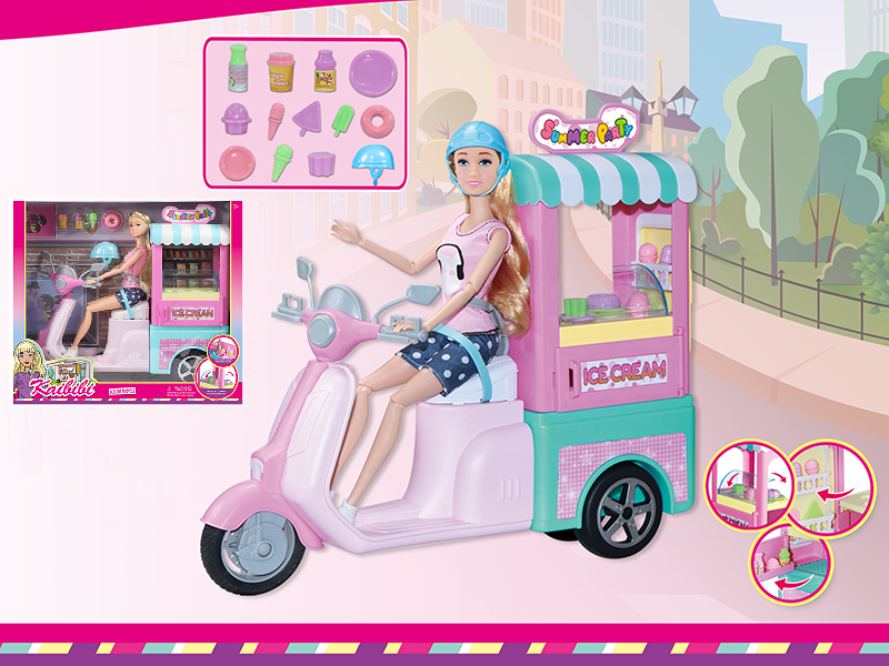 11.5 Inch Solid Doll Dessert Tricycle Theme