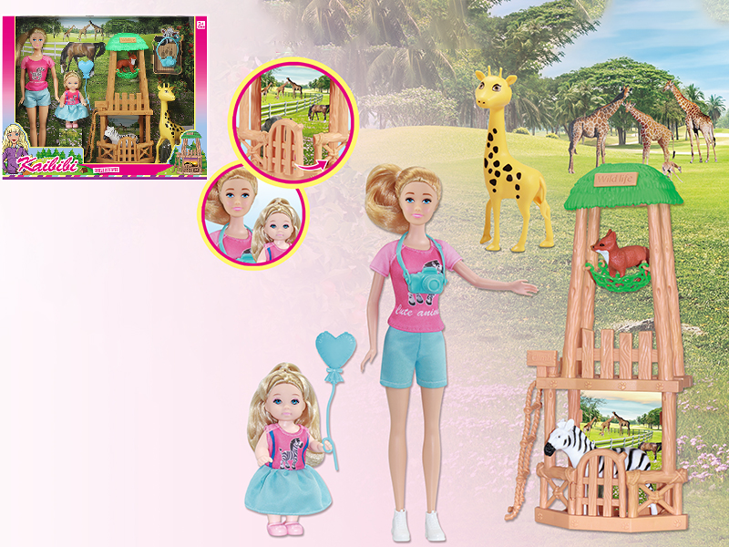 11.5 Inch Solid Doll With Small Doll Forest Reserves Set