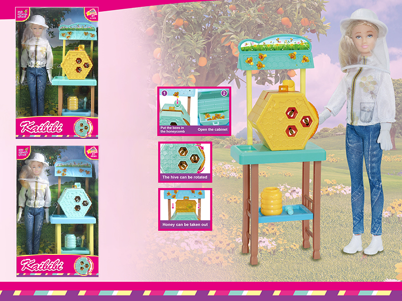 11.5 Inch Solid Doll Bee Keeper Theme