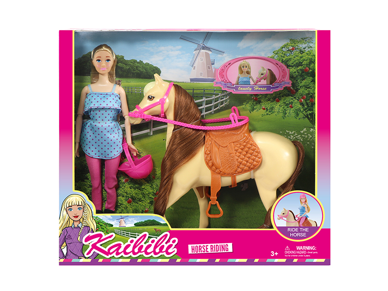 11.5 Inch Solid Doll Horse Riding Theme