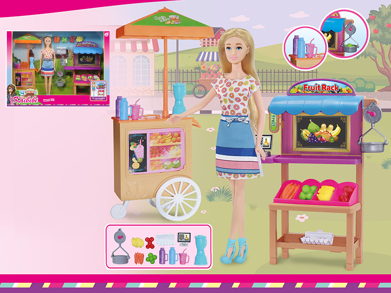 11.5 Inch Solid Doll Street Peddler Theme