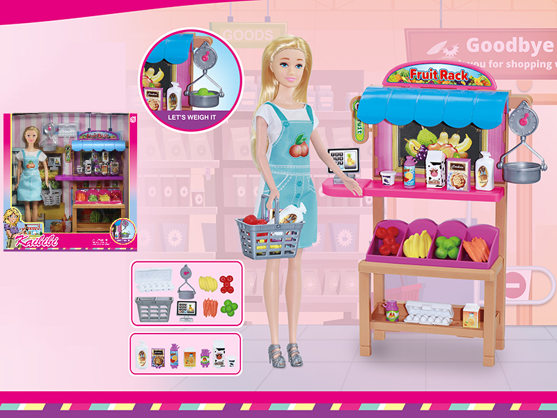 11.5 Inch Solid Doll Fruit Shop Theme
