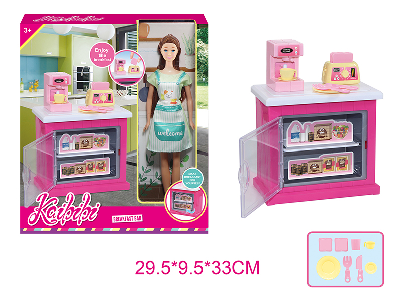 11.5 Inch Solid Doll Breakfast Bar Set