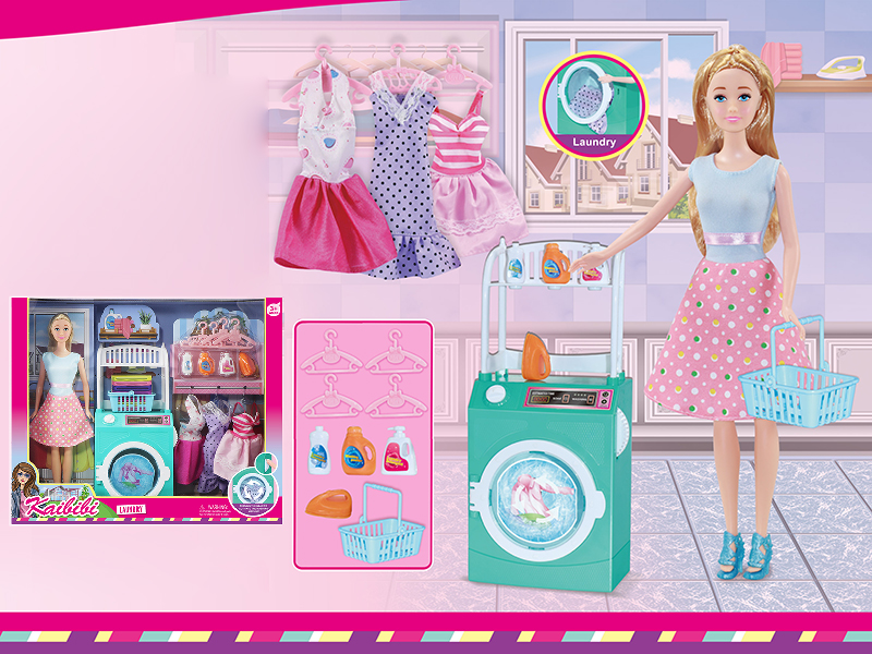 11.5 Inch Solid Doll Laundry Theme