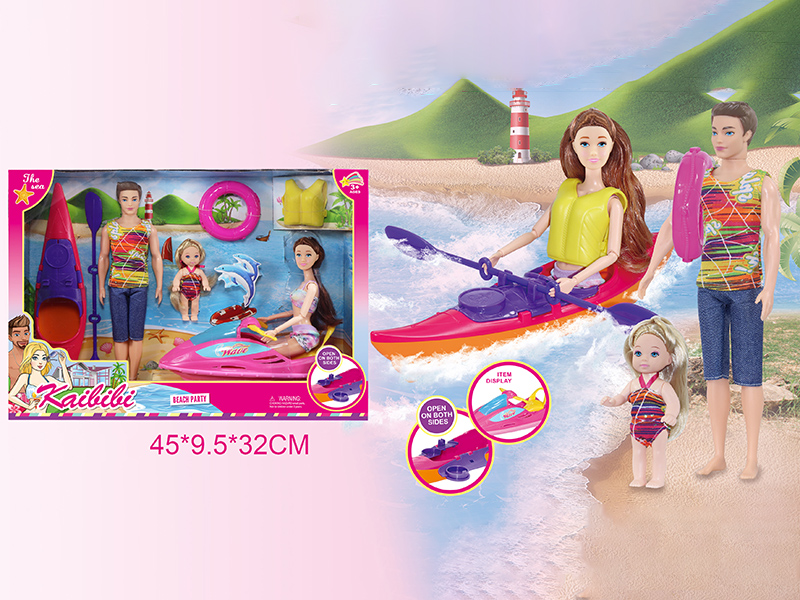 11.5 Inch Solid Doll Family Beach Party Theme