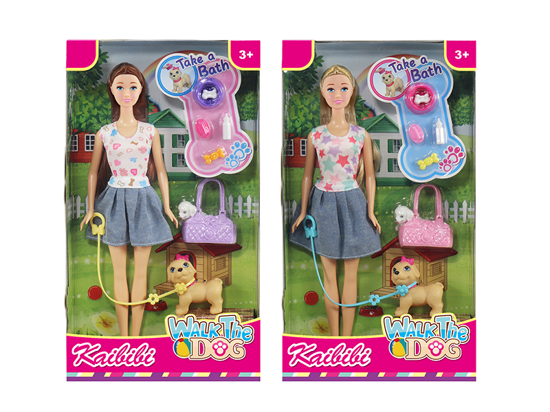 11.5 Inch Solid Doll Walking Dog Theme