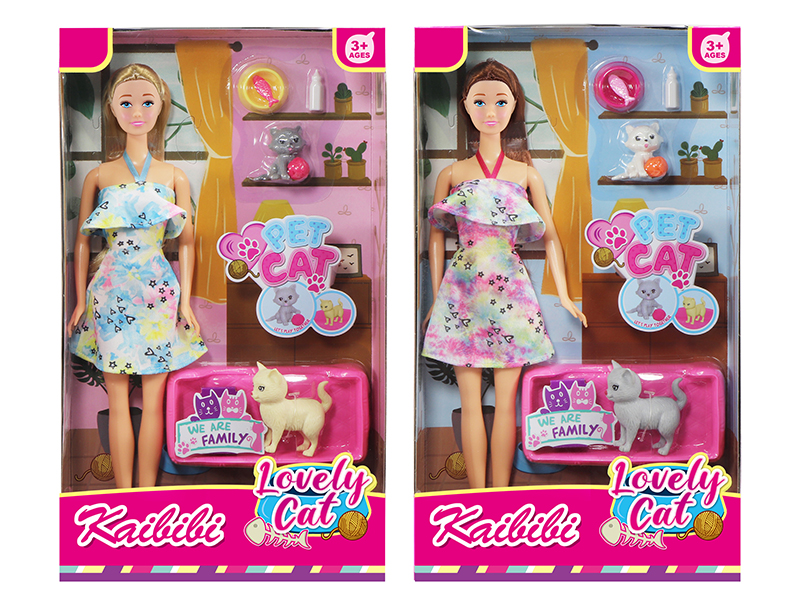 11.5 Inch Solid Doll Pet Cat Raising Theme