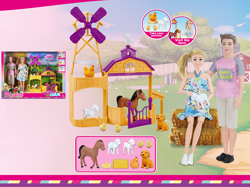 11.5 Inch Solid Doll Happy Farm Set
