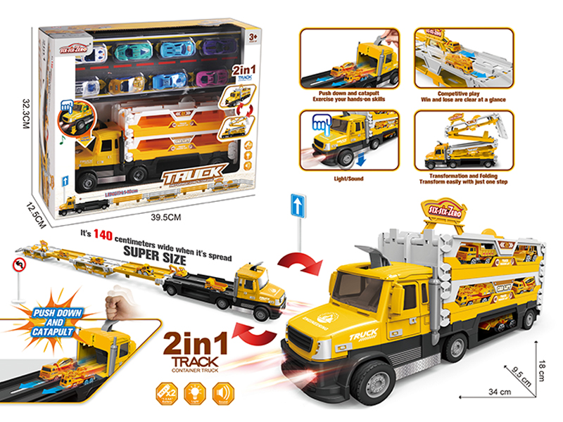 Transformable Engineering Track Ejection Storage Truck With Light And Music