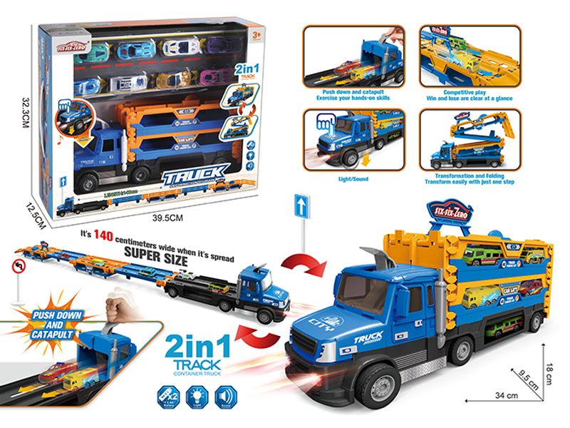 Transformable City Track Ejection Storage Truck With Light And Music