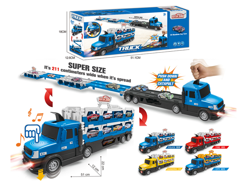 Transformable Slide Track Ejection Storage Truck With Light And Music