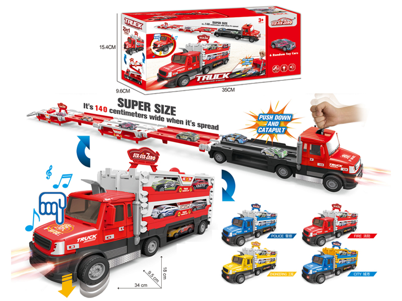 Transformable Slide Track Ejection Storage Truck With Light And Music