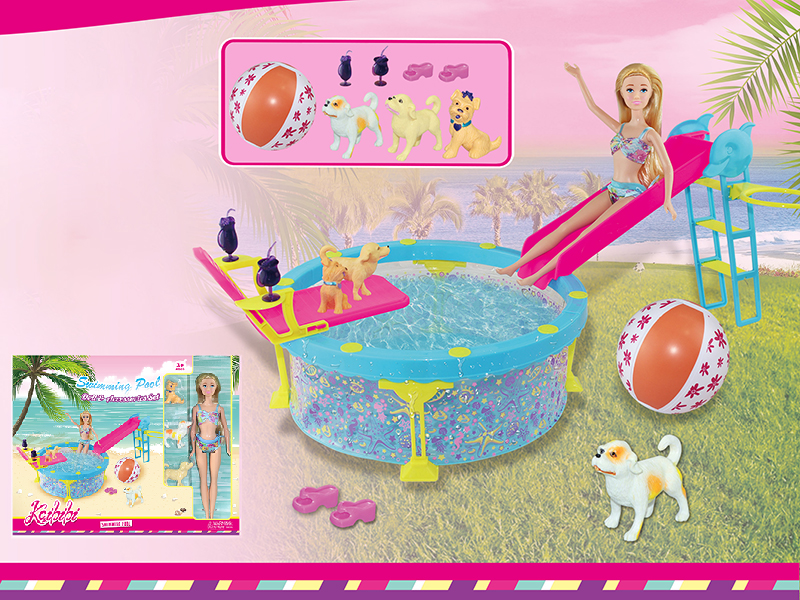 11.5 Inch Solid Doll Swimming Pool  Theme