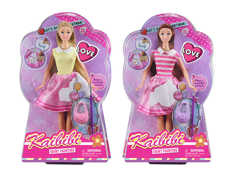 11.5 Inch Solid Doll Skirt Painting Set