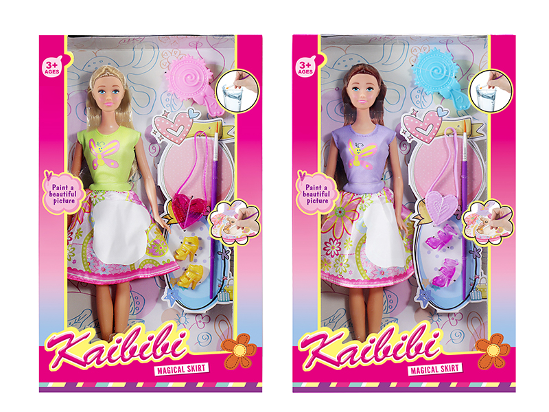 11.5 Inch Solid Doll Magical Skirt Painting Set