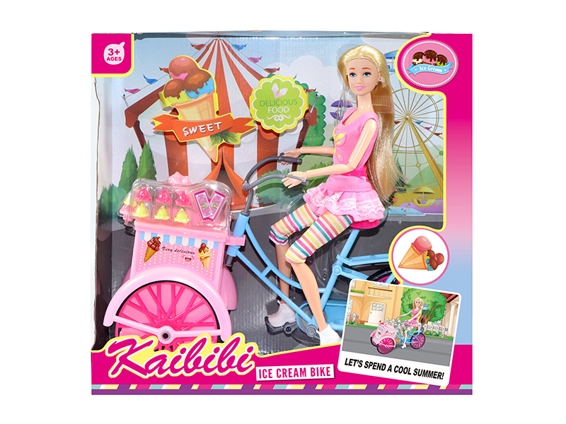 11.5 Inch Solid Doll Ice Cream Bike Theme