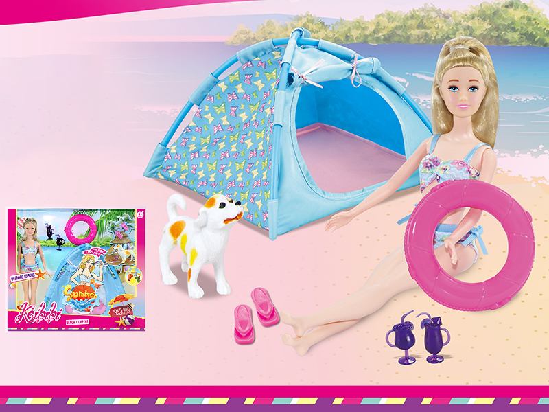 11.5 Inch Solid Doll Beach Camping Theme