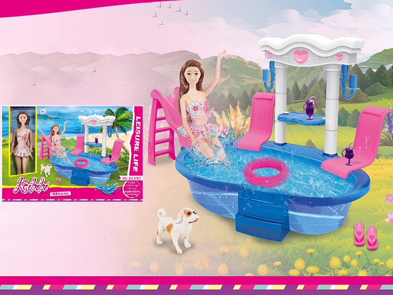 11.5 Inch Solid Doll Swimming Pool  Theme