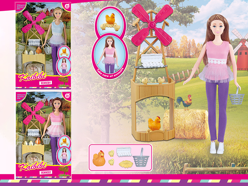 11.5 Inch Solid Doll Hennery Theme