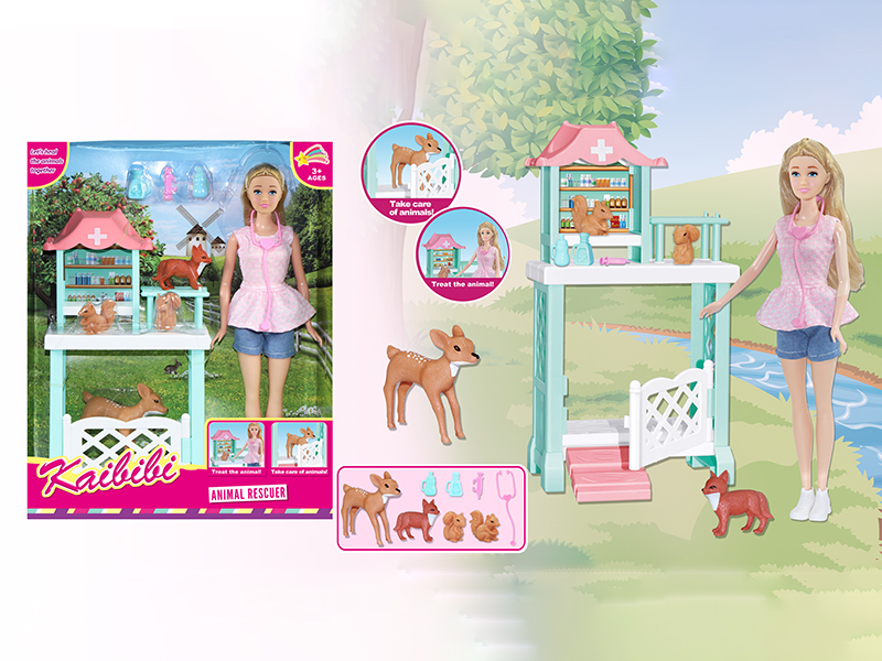 11.5 Inch Solid Doll Animal Rescuer Theme