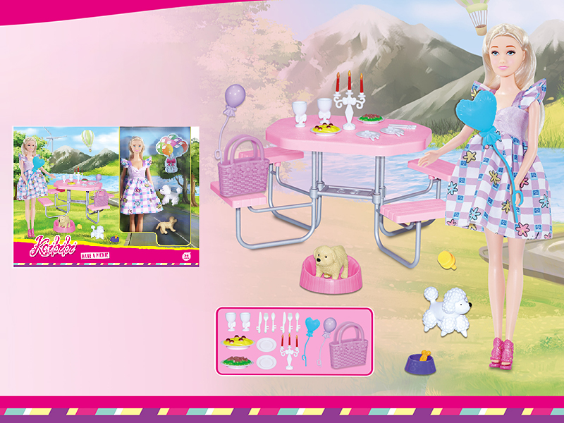 11.5 Inch Solid Doll Picnic Theme