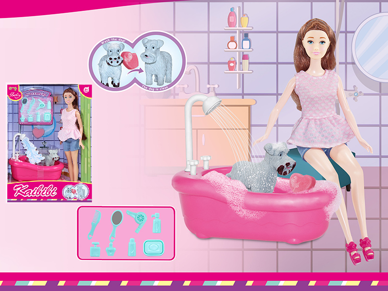 11.5 Inch Solid Doll Pet Bath Theme