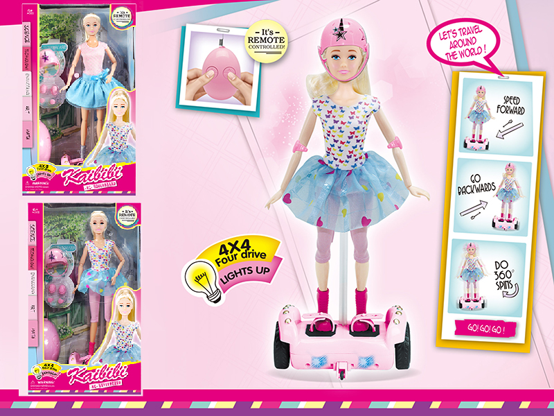 11.5 Inch Solid Jointed Doll RC Hoverboard Set