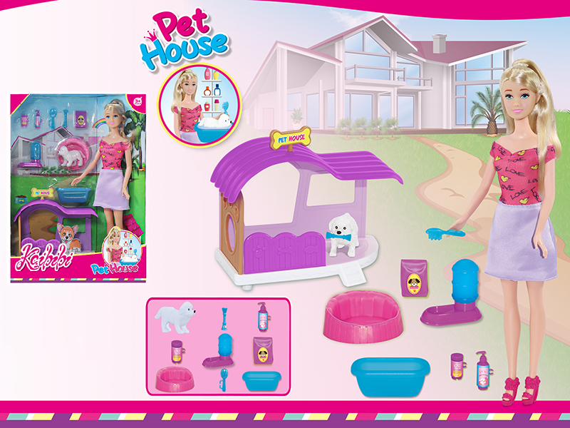 11.5 Inch Doll Pet House Set