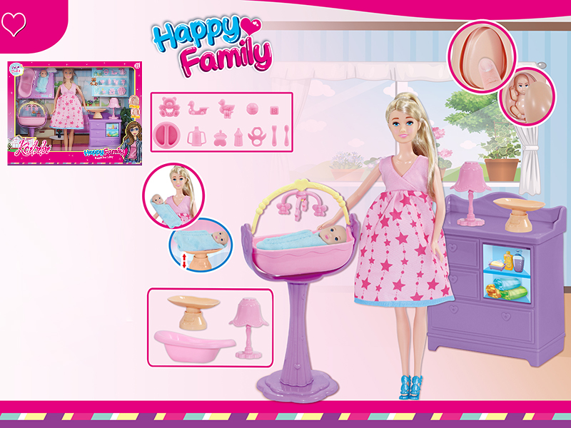 11.5 Inch Doll Pregnant Woman Baby Care Set