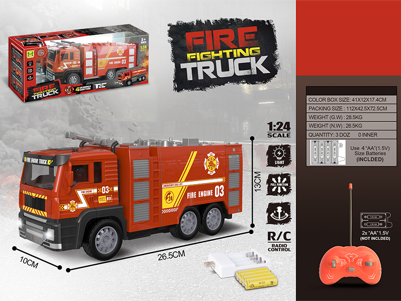 1:24 4CH R/C Fire Engine With Light
