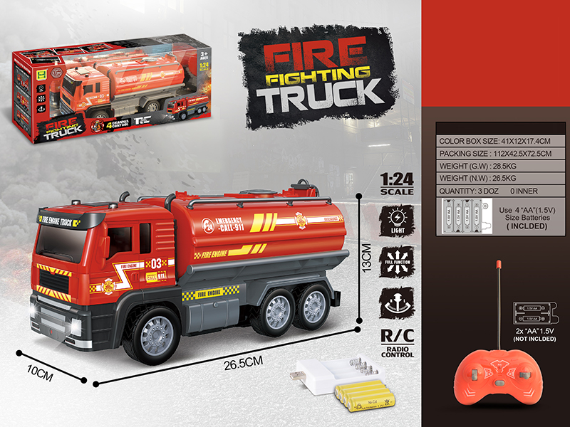 1:24 4CH R/C Fire Engine With Light