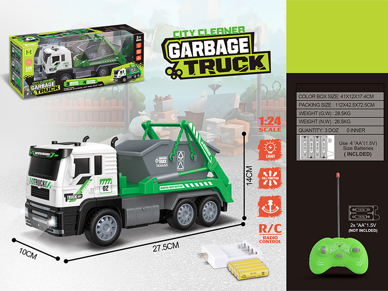 1:24 4CH R/C Sanitation Truck With Light