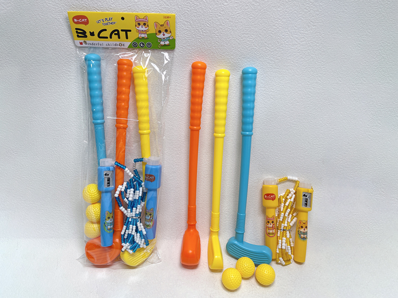 Golf Clubs+ 3 Golf Balls + Rope Skipping