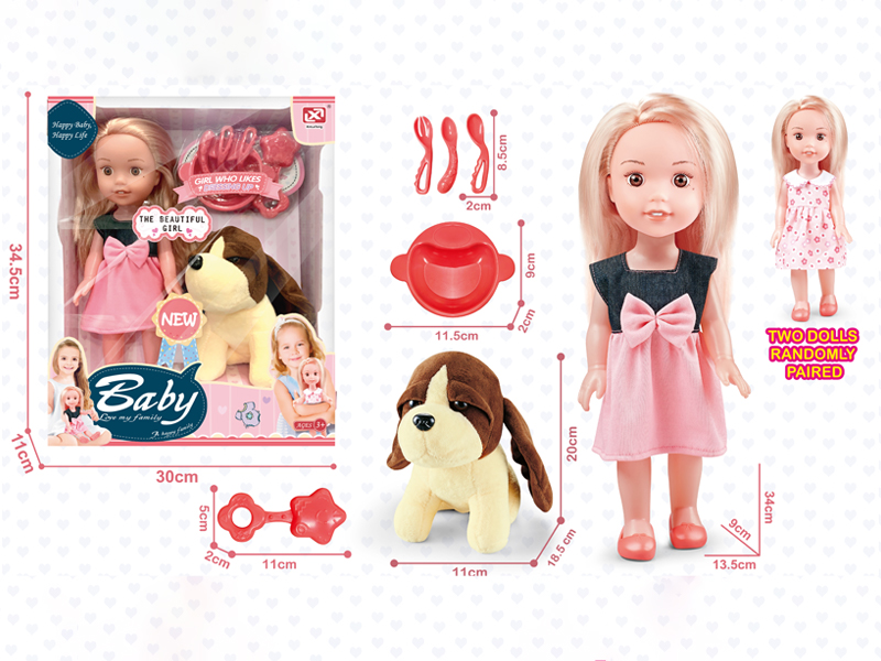 13 Inch Vinyl Doll Dog Cutlery Set