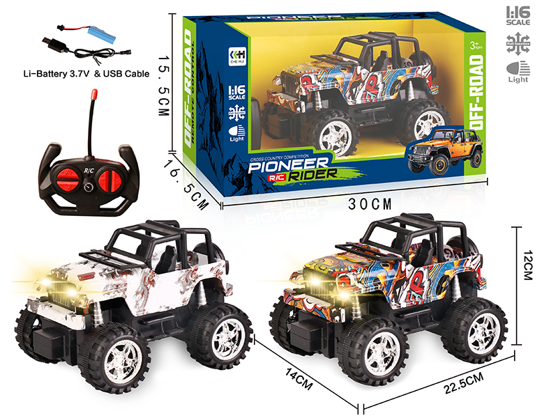 27Mhz 1:16 4-Channel Remote Control Off-Road Vehicle With Headlights(Wrangler)(Included Batteries)