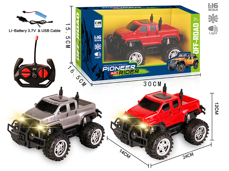 27Mhz 1:16 4-Channel Remote Control Pickup Off-Road Vehicle With Headlights(Included Batteries)