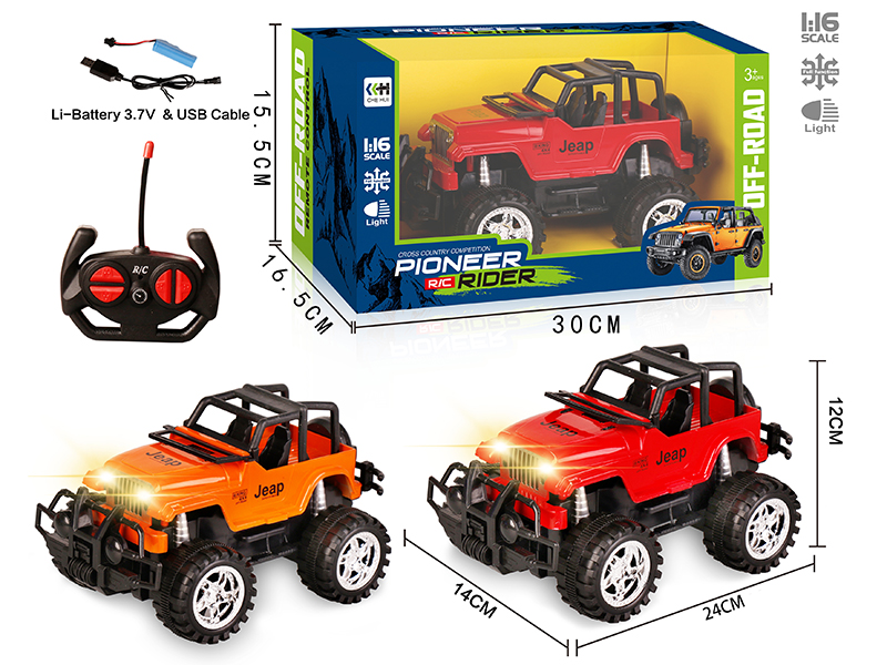 27Mhz 1:16 4-Channel Remote Control Wrangler Off-Road Vehicle With Headlights(Included Batteries)