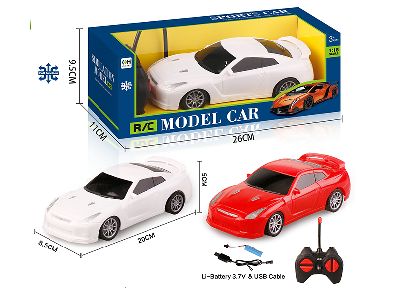 27Mhz 1:18 4-Channel Remote Control Car - GTR(Included Batteries)