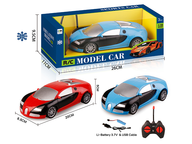 27Mhz 1:18 4-Channel Remote Control Car - Bugatti(Included Batteries)