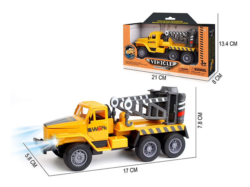 Pull Back Simulation Hook Engineering Vehicle With Sound And Light