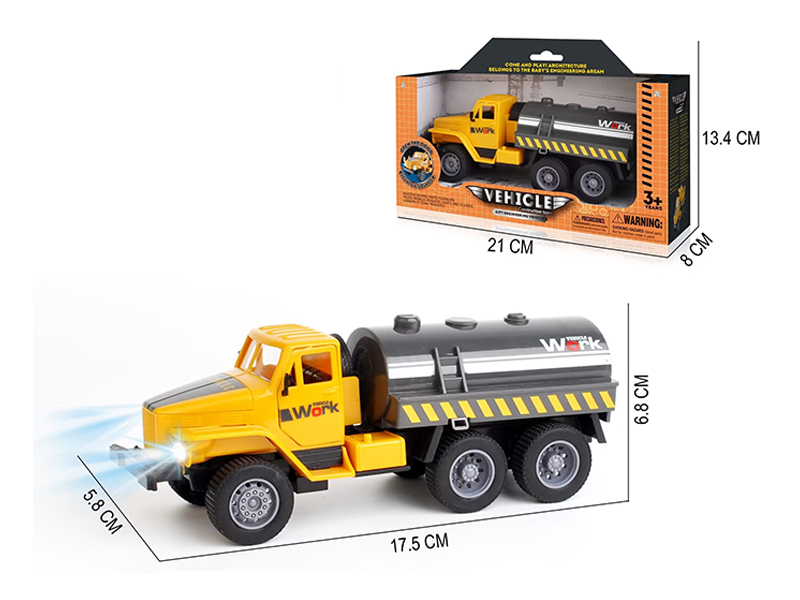 Pull Back Simulation Oil Filling Engineering Vehicle With Sound And Light