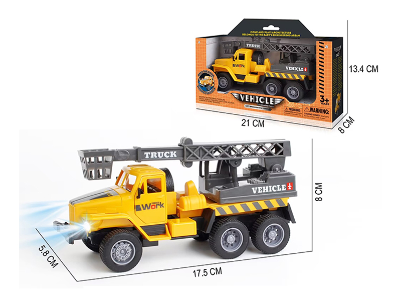 Pull Back Simulation Cloud Ladder Engineering Vehicle With Sound And Light