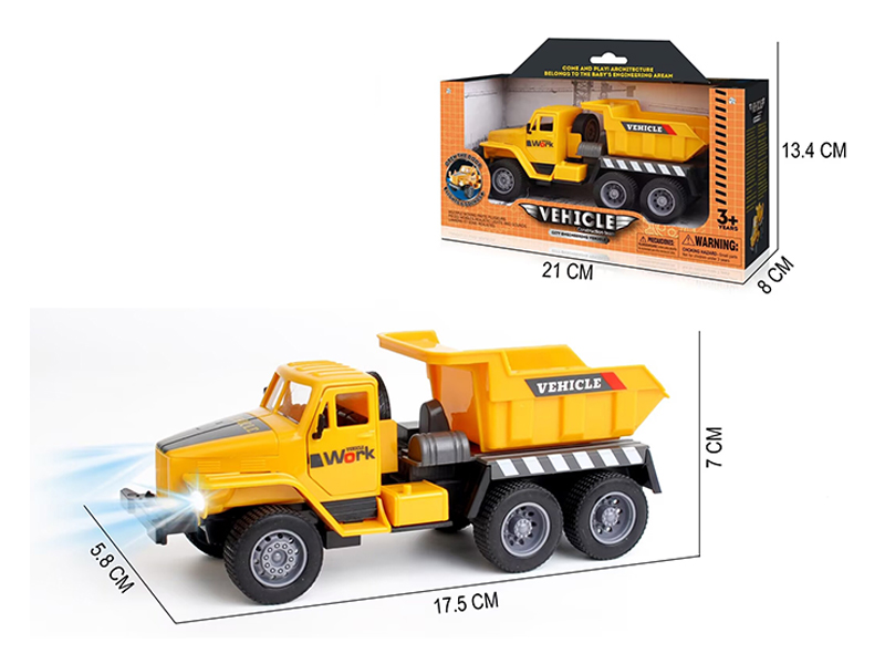Pull Back Simulation Dumping Engineering Truck With Sound And Light