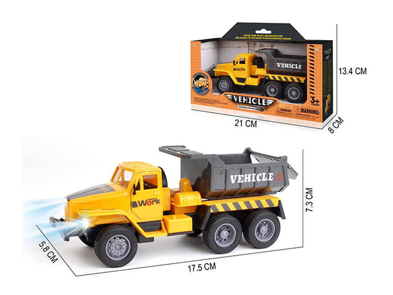 Pull Back Simulation Dumping Engineering Truck With Sound And Light