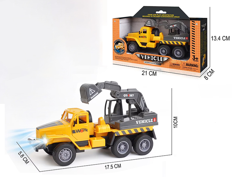 Pull Back Simulation Excavation Engineering Vehicle With Sound And Light