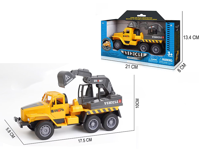 Pull Back Simulation Excavation Engineering Vehicle