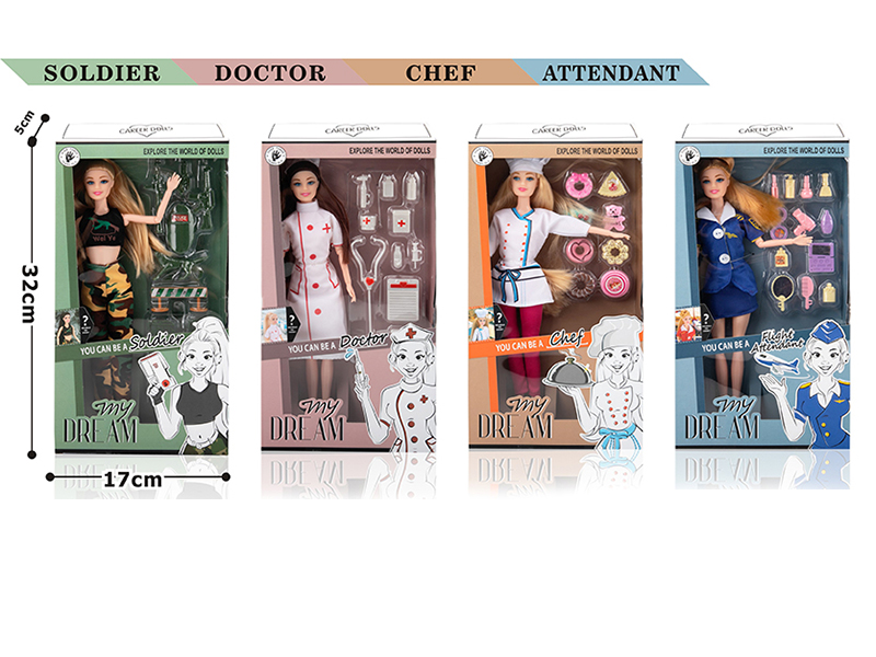 11 Inch Professional Play Female Model Series Multi-Joint Doll(4 Styles Mixed)