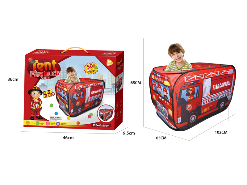 Fire Truck Tent With Ocean Ball