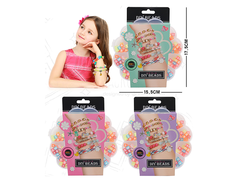 Letter  Multicolor Quadrate Beads DIY Bracelet(With String,Without Scissor)